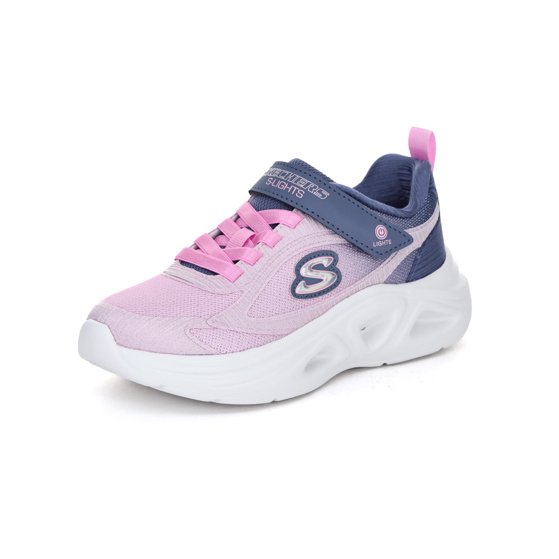 スケッチャーズ SKECHERS スケッチャーズ SKECHERS キッズ ジュニア スニーカー Sライツケッチャーズ ソラ グロー 2.0 ダズル ステップス 303729L 光る靴 子供靴 女の子 マジックテープ かわいい （グレー/ピンク） グレー/ピンク