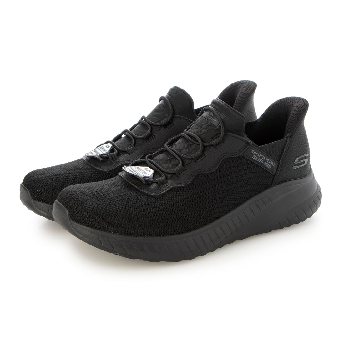スケッチャーズ SKECHERS SLIP-INS WORK:SQUAD CHAOS SR-STIVIG（スリップインズ ワーク：スクワッド カオス SR - スティヴィグ）スリッポンスニーカー 200254W （ブラック） ブラック
