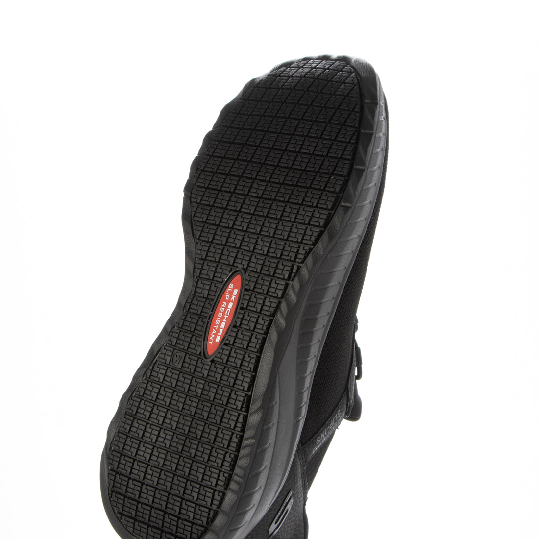 スケッチャーズ SKECHERS SLIP-INS WORK:SQUAD CHAOS SR-STIVIG（スリップインズ ワーク：スクワッド カオス SR - スティヴィグ）スリッポンスニーカー 200254W （ブラック） ブラック