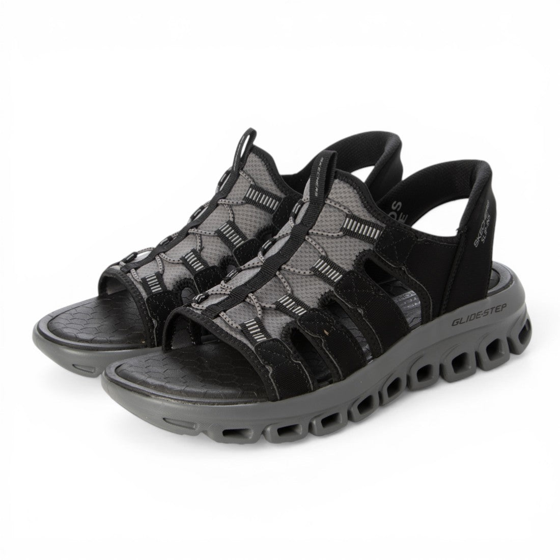 スケッチャーズ SKECHERS グライド ステップ サンダル  オンゴーアー （BLACK/CHARCOAL） BLACK/CHARCOAL