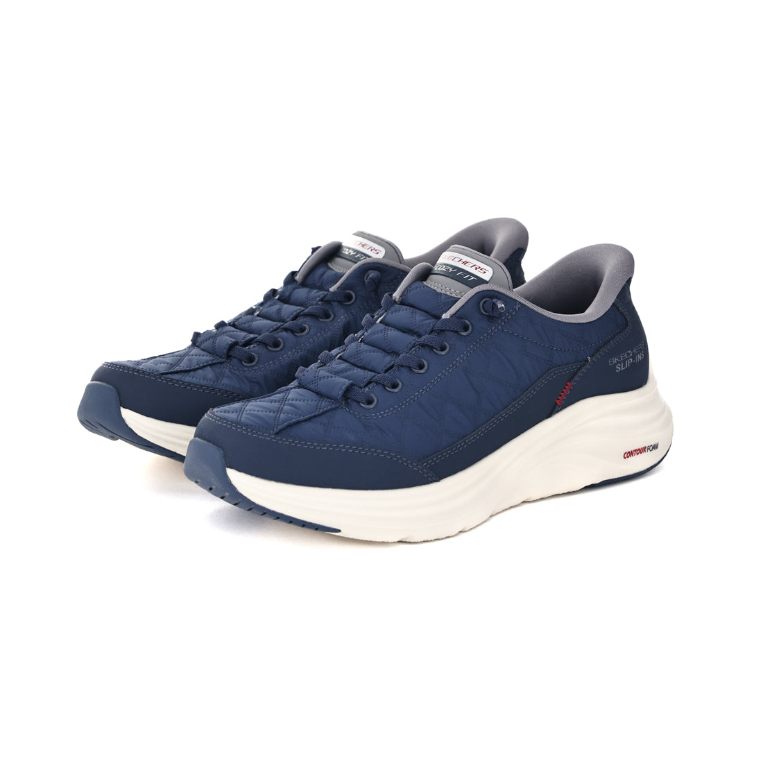 スケッチャーズ SKECHERS メンズ スニーカー スリッポン スリップインズ コンツアーフォーム コージーフィット 232619 ハンズフリー （ネイビー/グレー） ネイビー/グレー