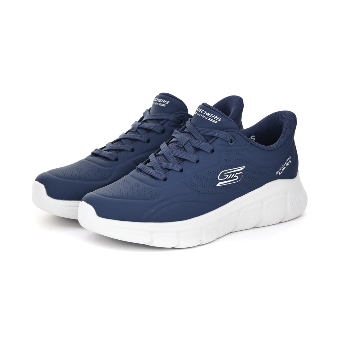 スケッチャーズ SKECHERS メンズ スニーカー スリッポン スリップインズ ボブス スポート B フレックス スムース エッジ 118116 （ネイビー） ネイビー