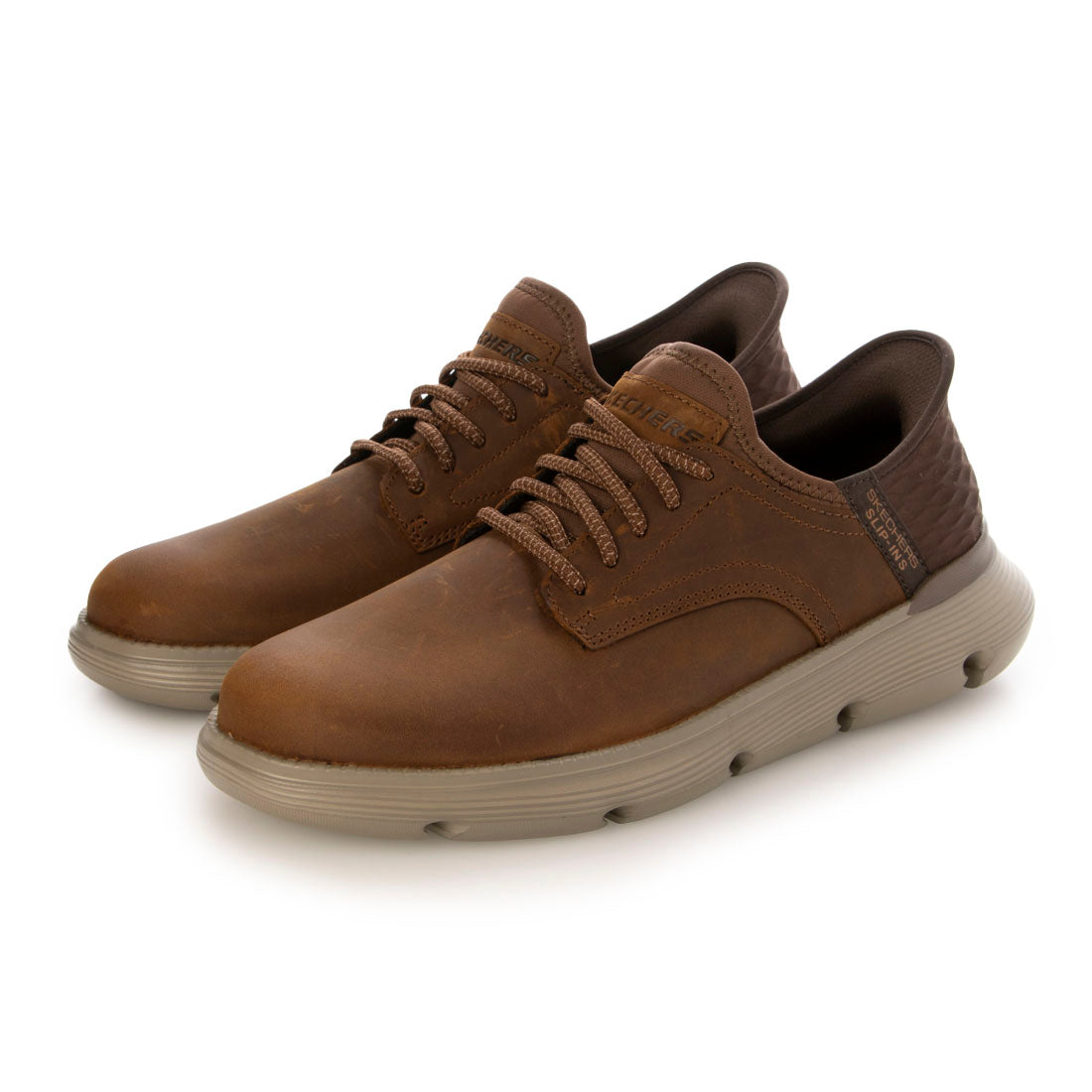 スケッチャーズ SKECHERS SLIP-INS:GARZA-GERVIN（スリップインズ：ガルザ-ガービン）レースアップスニーカー 205456 （ブラウン） ブラウン