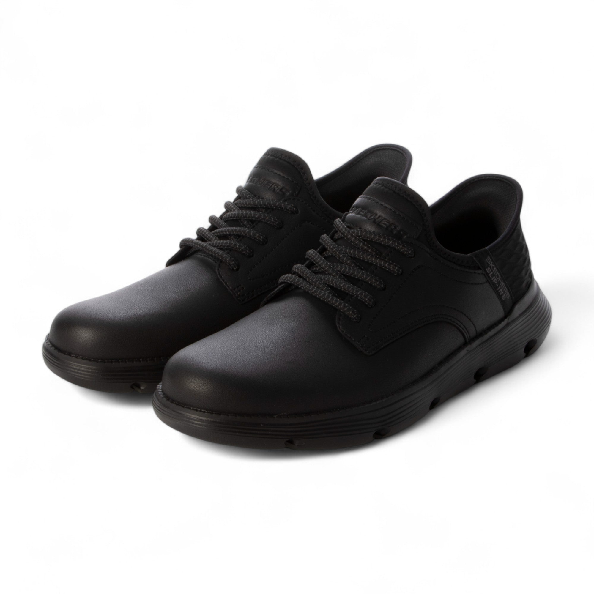 スケッチャーズ SKECHERS SLIP-INS:GARZA-GERVIN（スリップインズ：ガルザ-ガービン）レースアップスニーカー 205456 （ブラック/ブラック） ブラック/ブラック