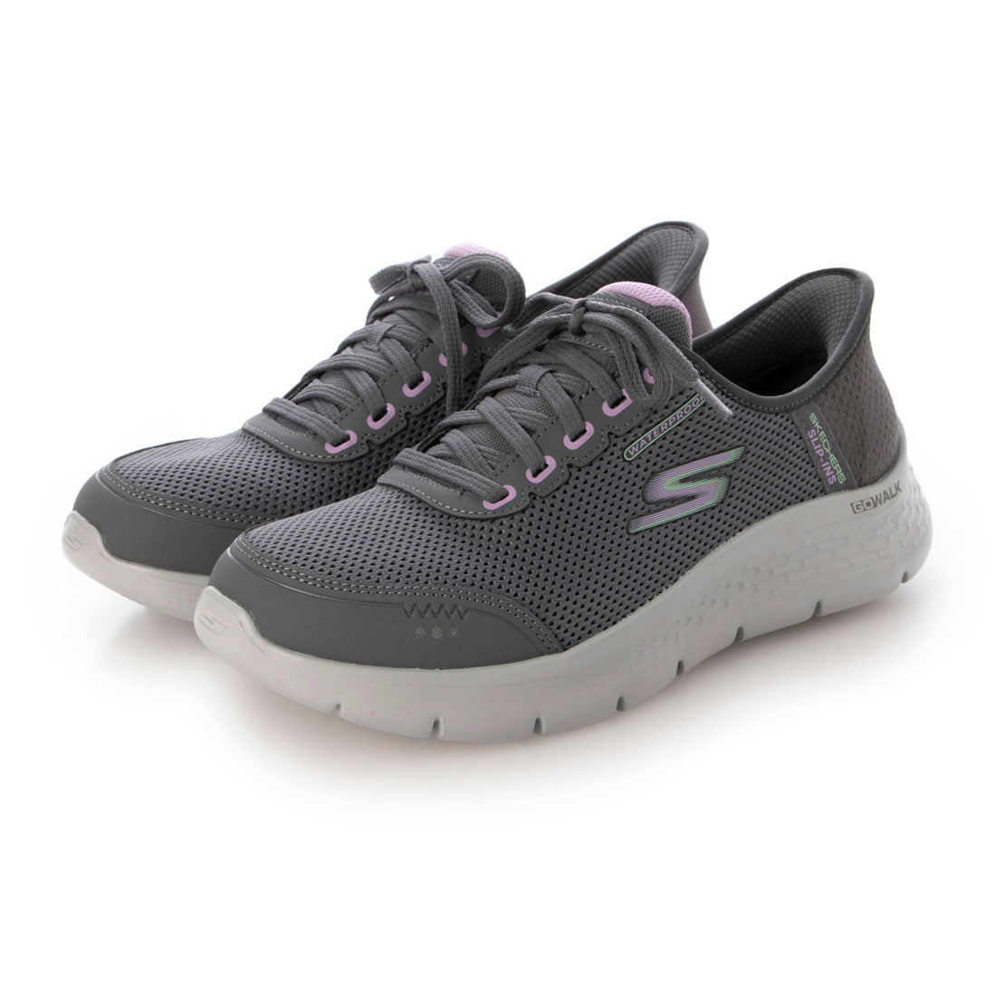 スケッチャーズ SKECHERS レディース スニーカー 124846W GO WALK FLEX CLEAR ワイド幅 （グレー） グレー