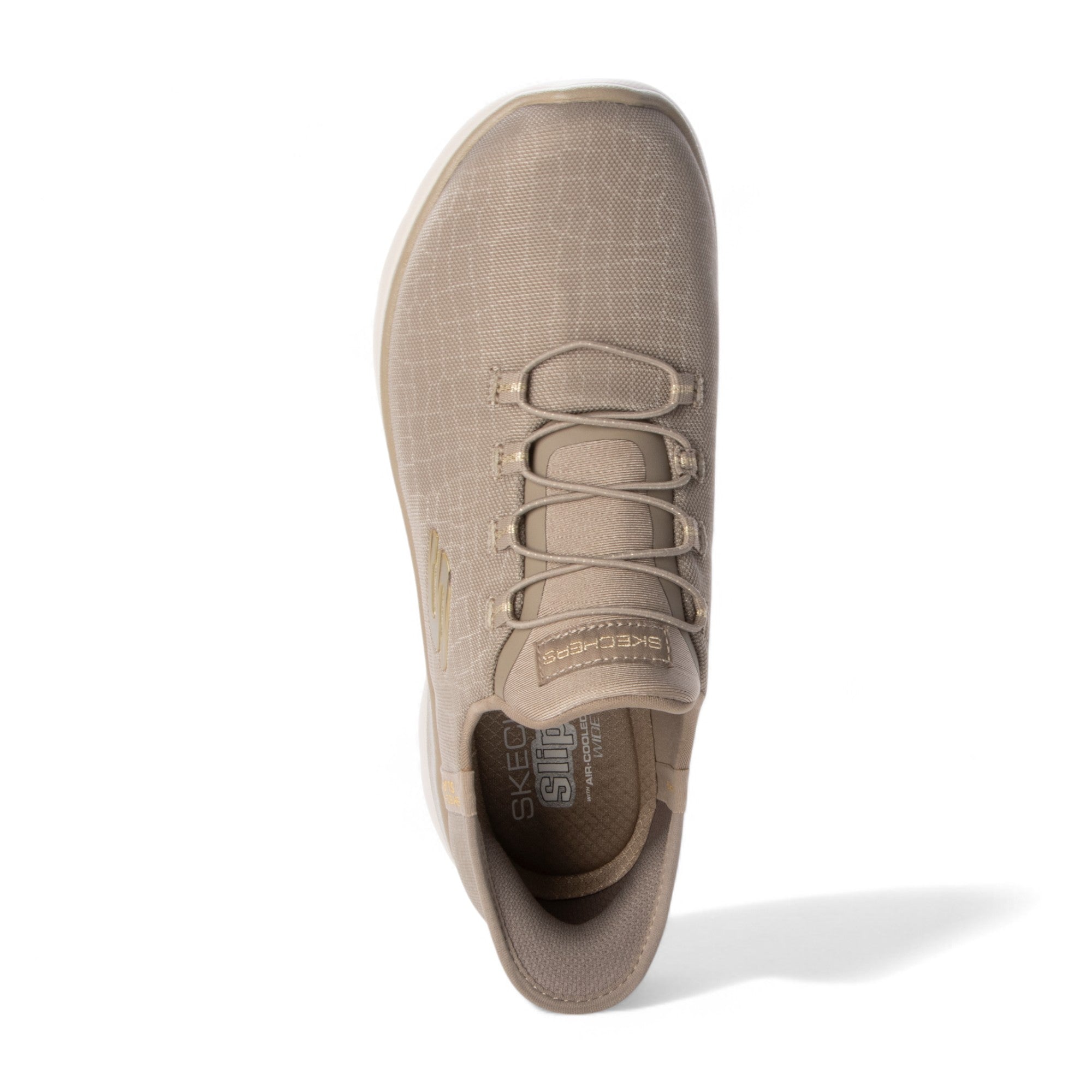 スケッチャーズ SKECHERS SLIP-INS:SUMMITS - CLASSY NIGHT（スリップインズ：サミッツ - クラッシーナイト）スリッポンスニーカー ワイドフィット 150128W （トープ/ゴールド） トープ/ゴールド