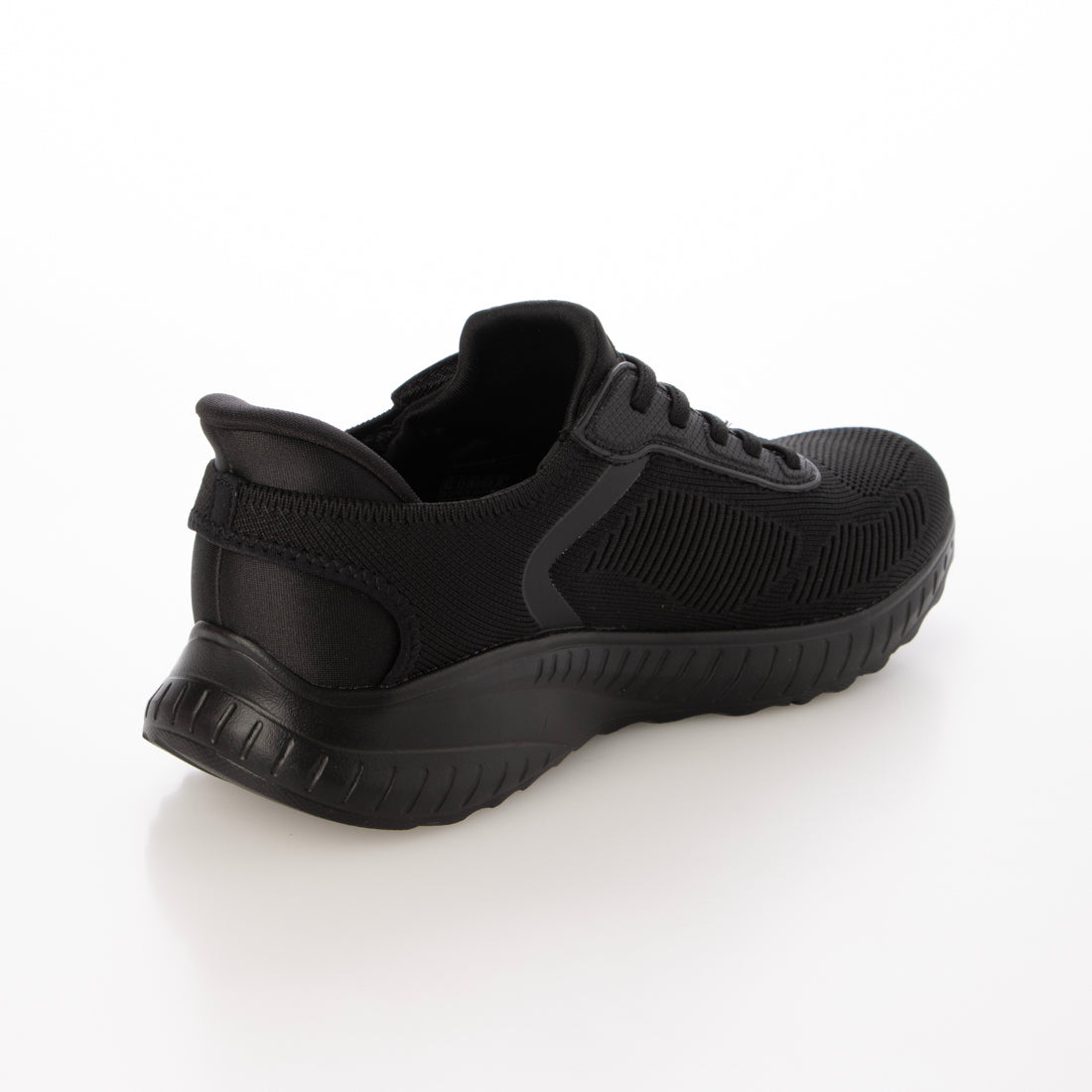 スケッチャーズ SKECHERS SLIP-INS:BOBS SPORT SQUAD CHAOS - CURRENT MUSE（スリップインズ：ボブス スクワッド カオス - カレント ミューズ）バンジーレーススニーカー 118312 （ブラック/ブラック） ブラック/ブラック