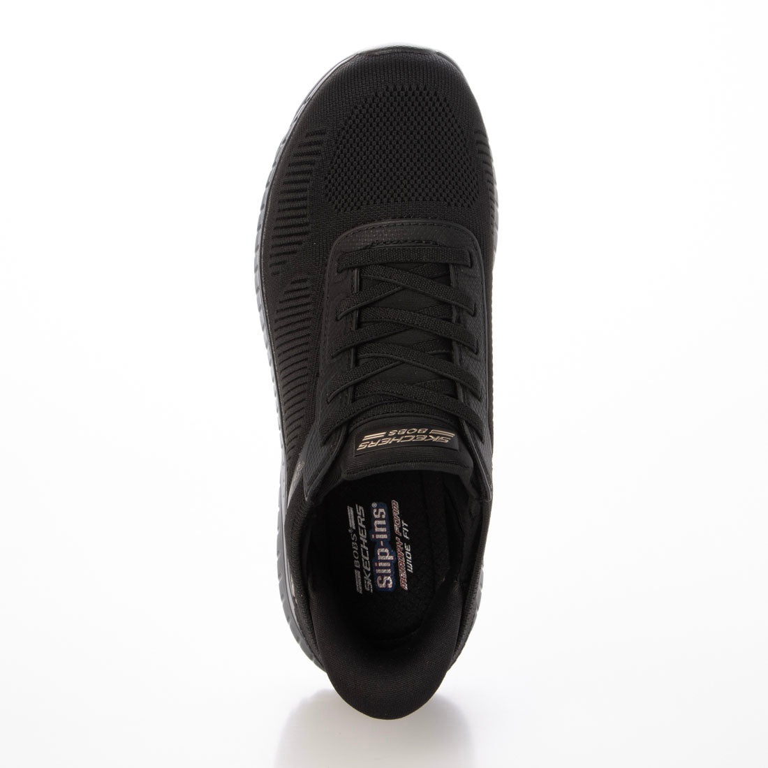 スケッチャーズ SKECHERS SLIP-INS:BOBS SPORT SQUAD CHAOS - CURRENT MUSE（スリップインズ：ボブス スクワッド カオス - カレント ミューズ）バンジーレーススニーカー 118312 （ブラック/ブラック） ブラック/ブラック