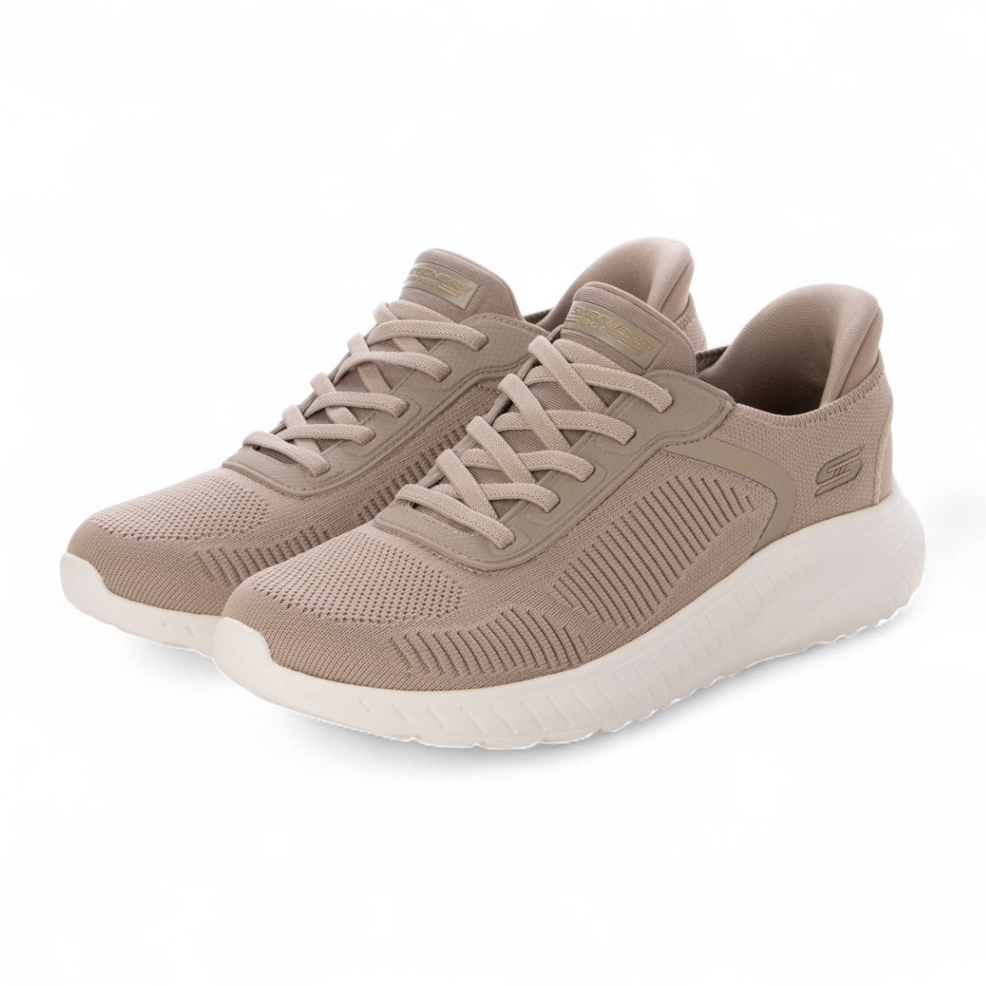 スケッチャーズ SKECHERS SLIP-INS:BOBS SPORT SQUAD CHAOS - CURRENT MUSE（スリップインズ：ボブス スクワッド カオス - カレント ミューズ）バンジーレーススニーカー 118312 （トープ） トープ