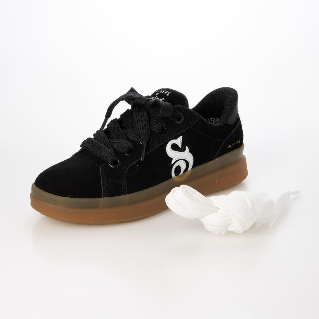 スケッチャーズ SKECHERS スリップインズ スヌープ・ドッグ：コートサイド - カリ ガールズ （BLACK/WHITE） BLACK/WHITE