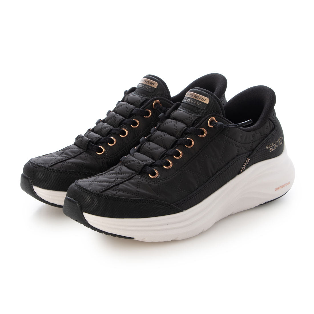 スケッチャーズ SKECHERS レディース スニーカー CONTOUR FOAM-GOLDEN HOUR 150413 （ブラック） ブラック