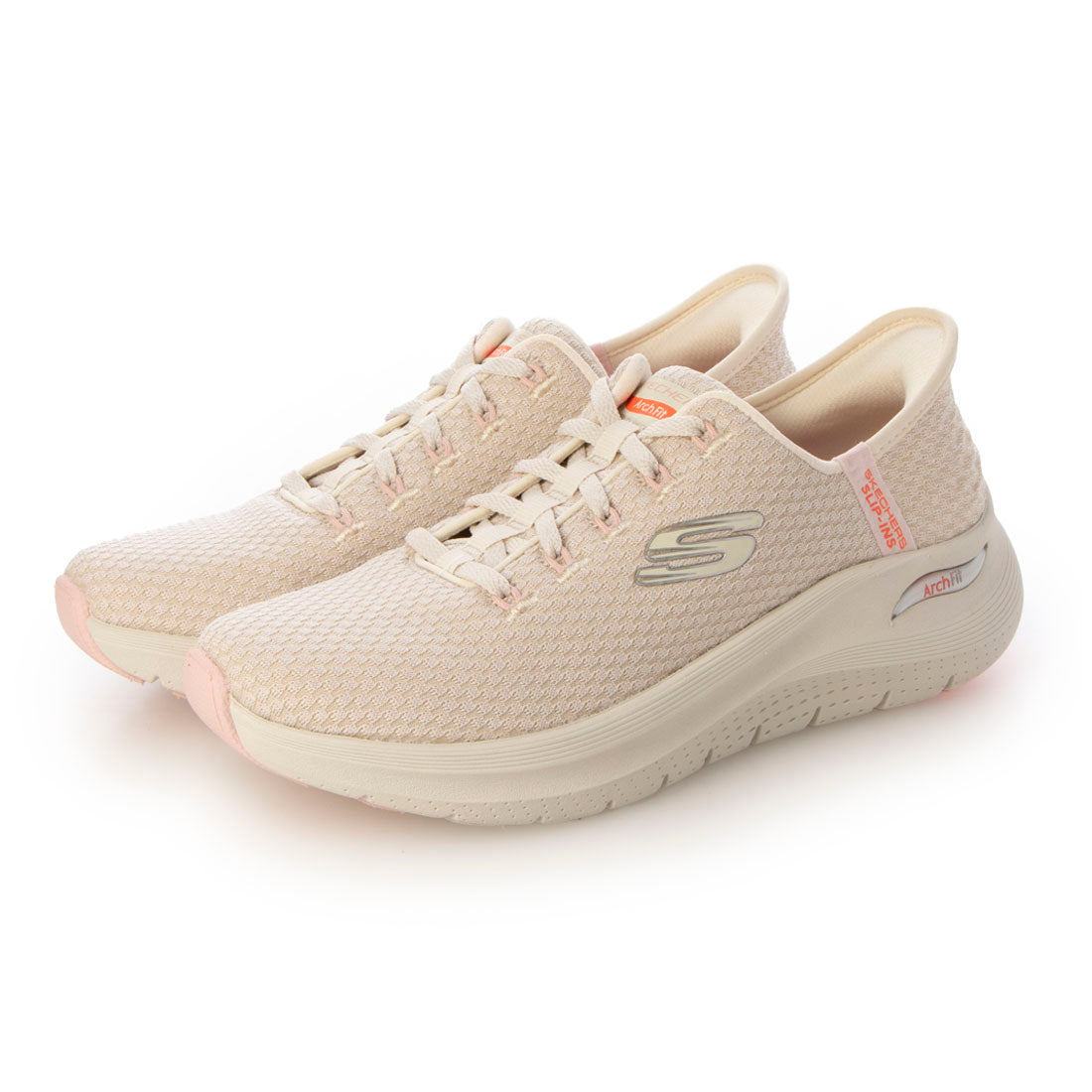 スケッチャーズ SKECHERS レディース スニーカー ローカット SLIP-INS スリップインズ ARCH FIT 2.0 150322,ナチュラル/マルチ