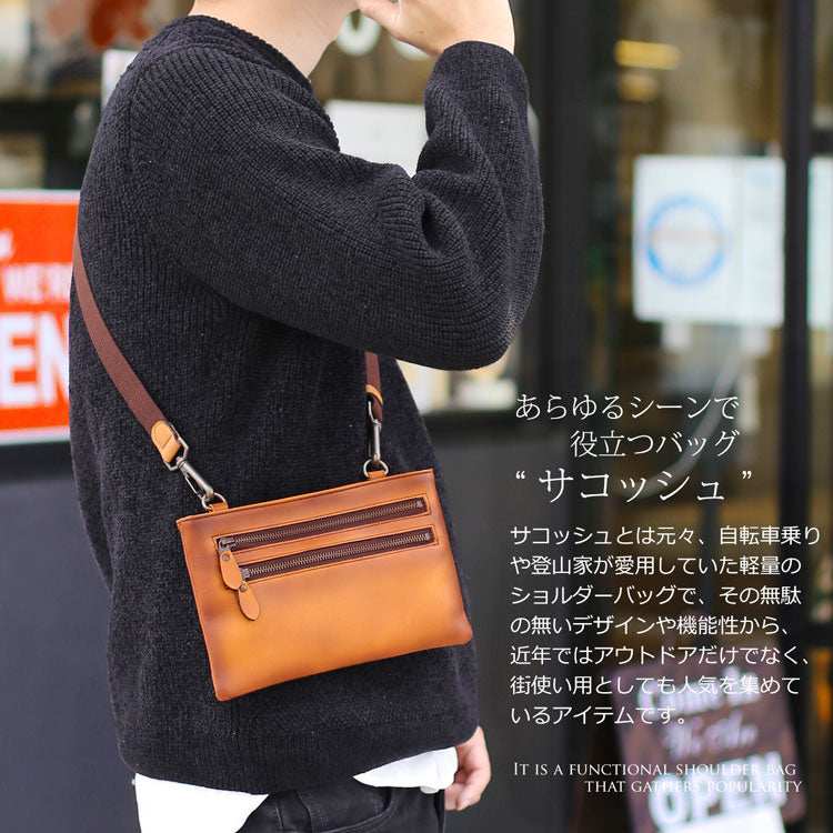 サンキョウショウカイ 三京商会 日本製 レザーサコッシュ （ブラック） ブラック