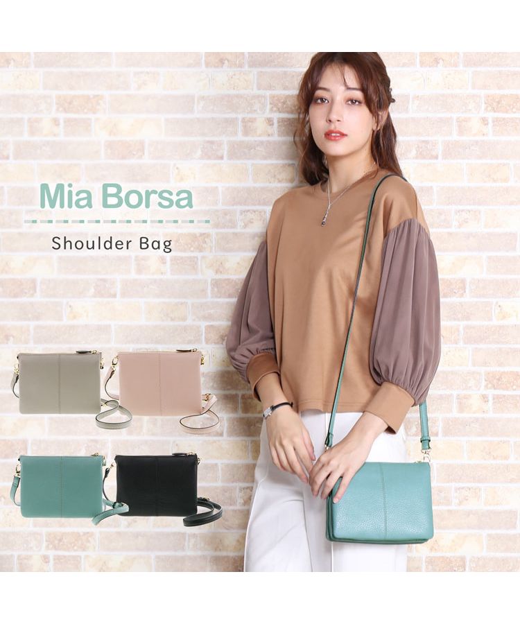 サンキョウショウカイ 三京商会 [Mia Borsa]牛革レザーショルダーバッグ