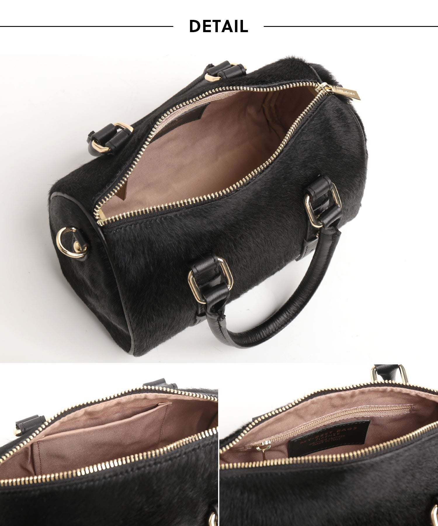 サンキョウショウカイ 三京商会 [MY BEST BAG]ホースヘア牛革ミニボストンショルダーバッグ