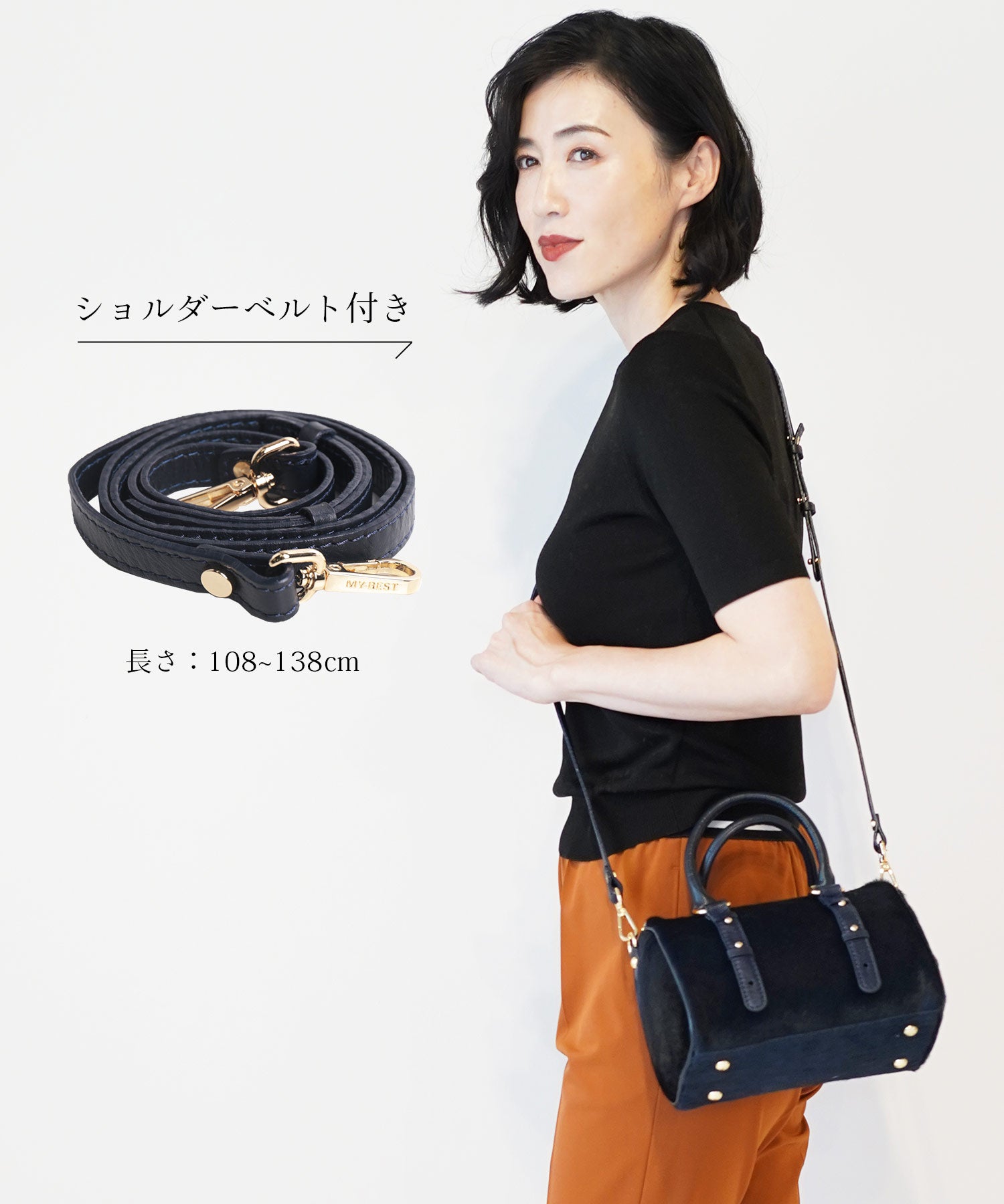 サンキョウショウカイ 三京商会 [MY BEST BAG]ホースヘア牛革ミニボストンショルダーバッグ