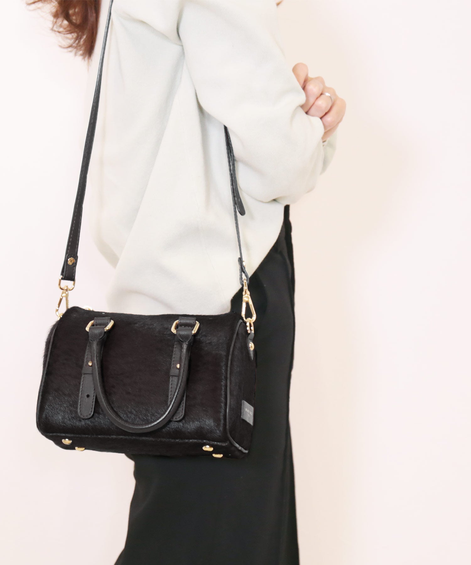 サンキョウショウカイ 三京商会 [MY BEST BAG]ホースヘア牛革ミニボストンショルダーバッグ