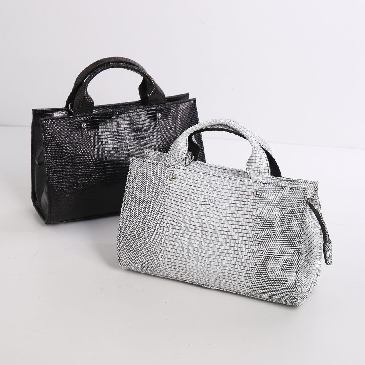 サンキョウショウカイ 三京商会 リザード 2wayハンドバッグ 日本製 JRA 本革 （ブラック） ブラック