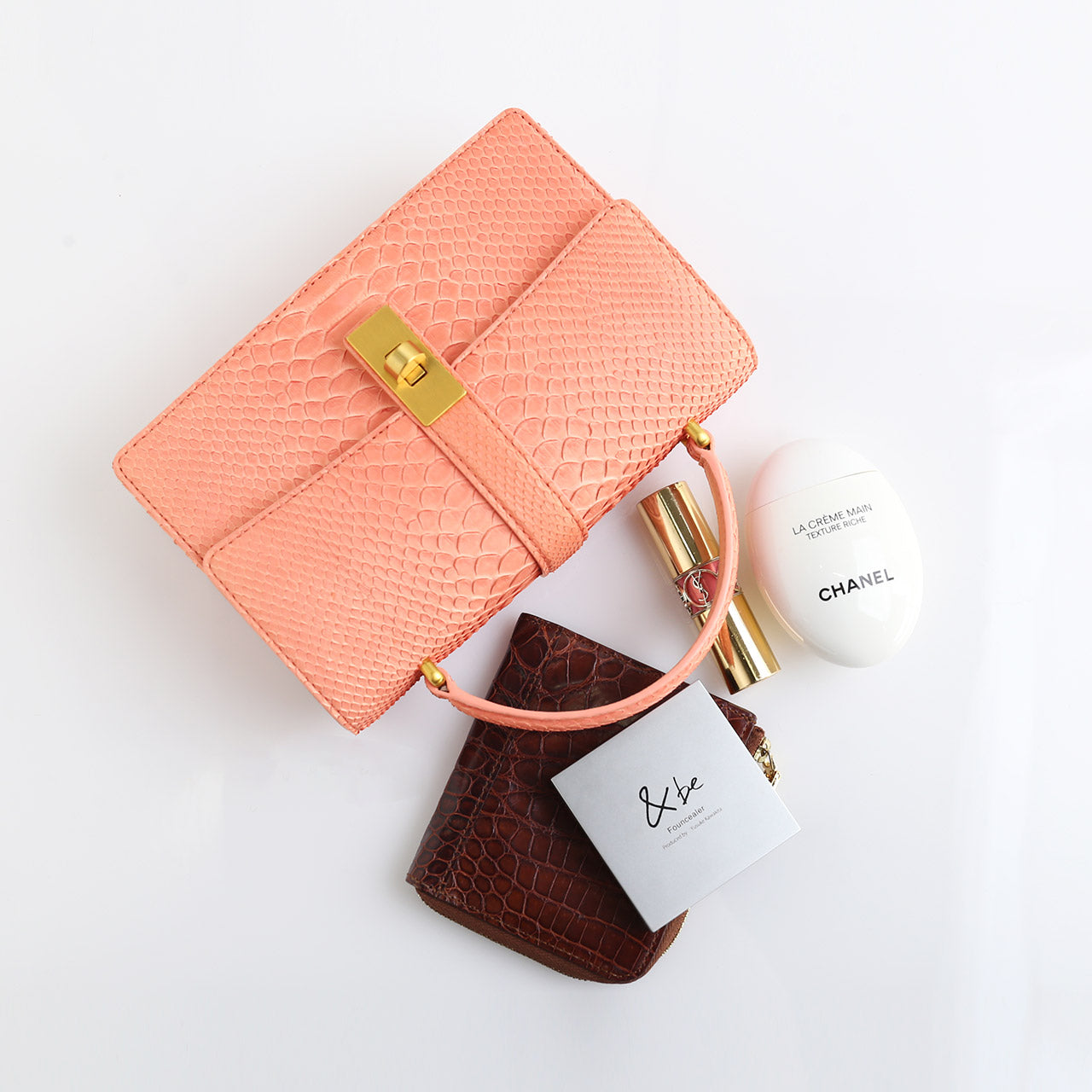 サンキョウショウカイ 三京商会 ダイヤモンドパイソン 2way ハンドバッグ （オールドローズ） オールドローズ