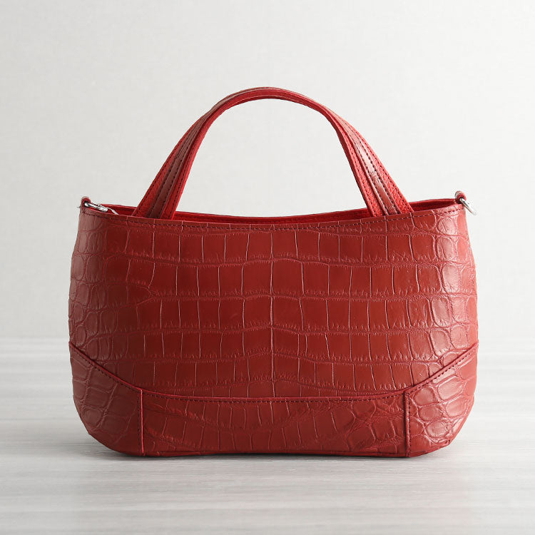 【soracoco） Sankyo Shokai Crocodile Leather 2-way Handbag Made in Japan