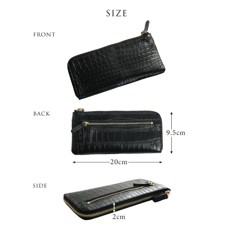 サンキョウショウカイ 三京商会 ナイルクロコダイル L字ファスナー 長財布 マット加工 （ダークブラウン） ダークブラウン