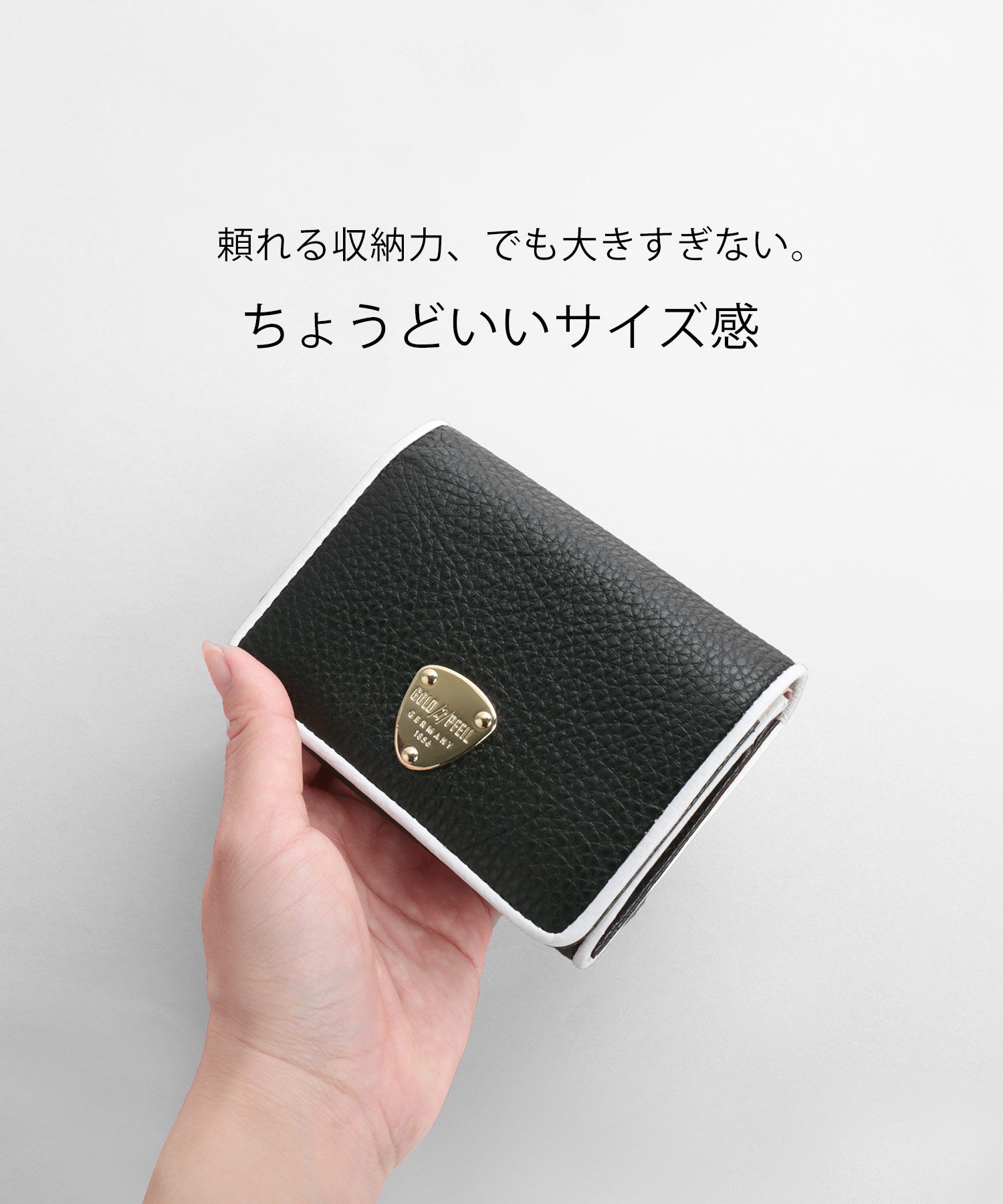 サンキョウショウカイ 三京商会 [GOLD PFEIL]牛革レザーバイカラー折財布