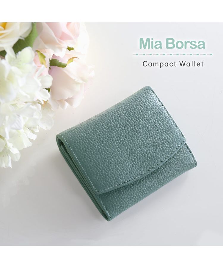 サンキョウショウカイ 三京商会 [MiaBorsa]牛革レザー二つ折りミニ財布