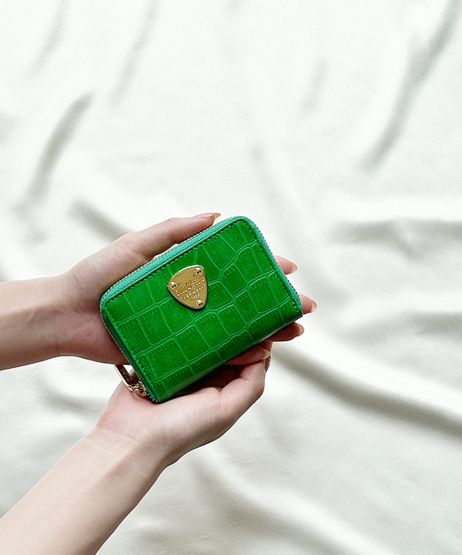 サンキョウショウカイ 三京商会 [GOLD PFEIL]クロコ型押し 小さい財布,グリーン