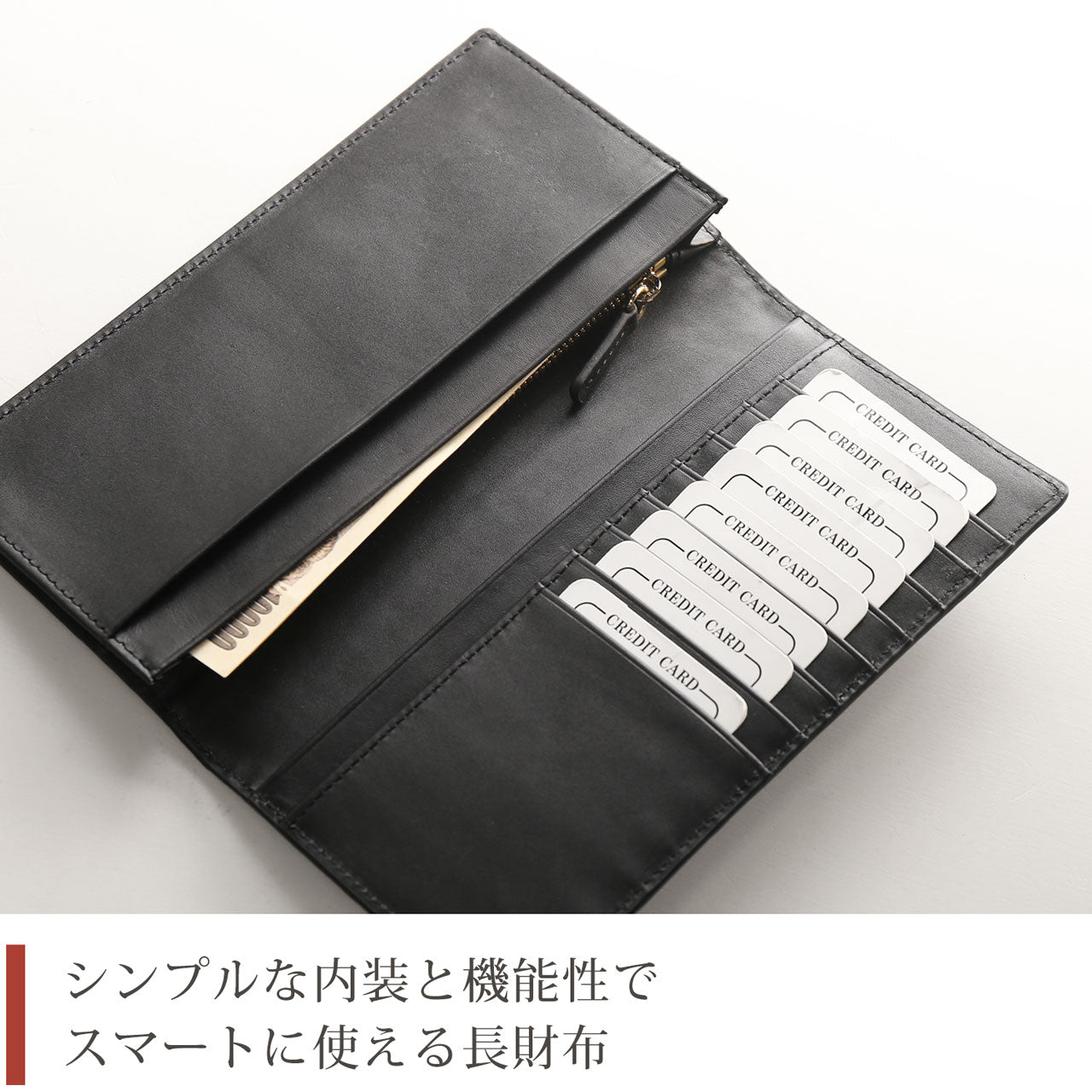 サンキョウショウカイ 三京商会 クロコダイルレザー長財布センター取り一枚革マット加工 （ブラック） ブラック