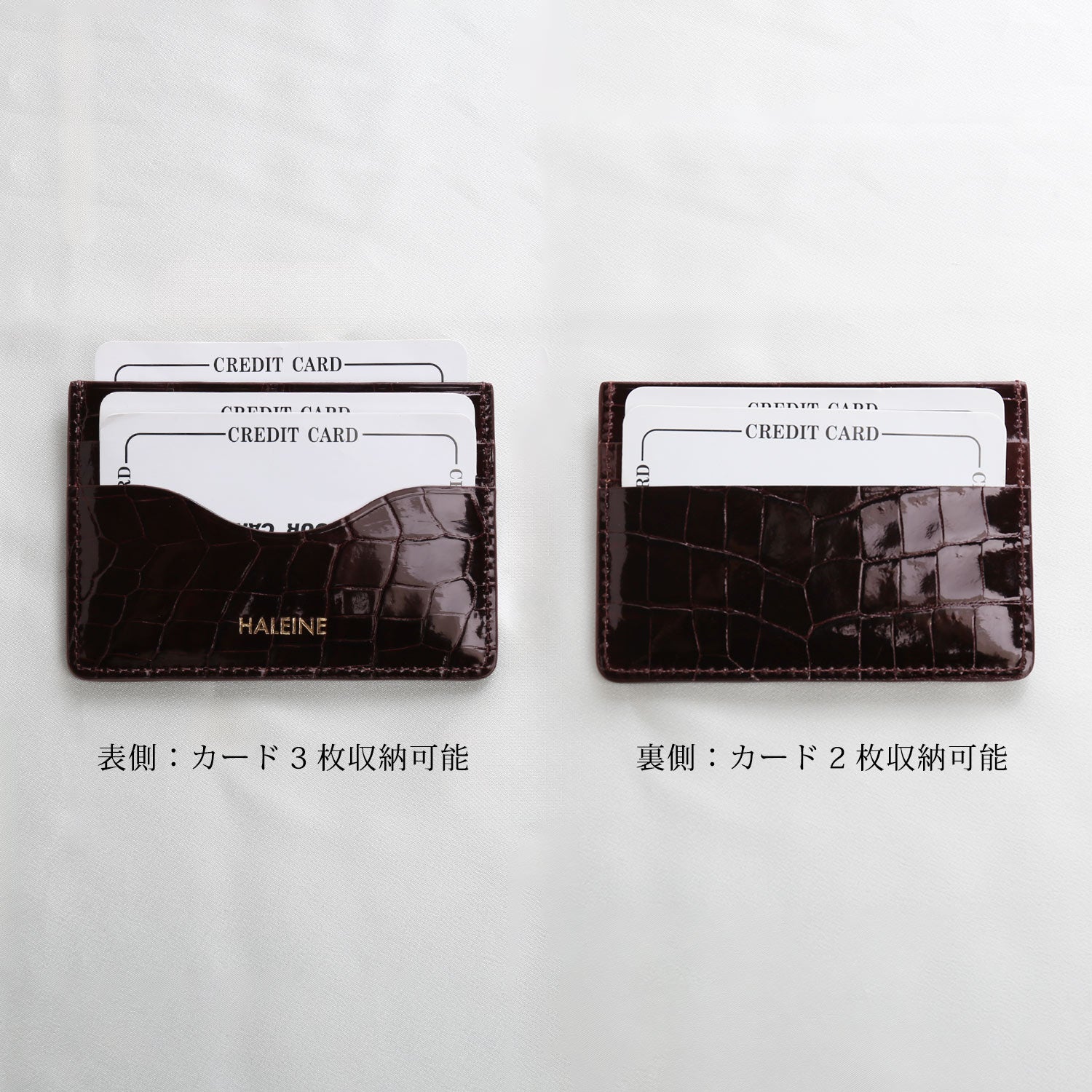 サンキョウショウカイ 三京商会 カードケース 薄型 本革クロコダイルレザー （ライム） ライム
