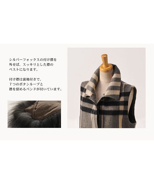 Sankyo Shokai cashmere Cape Coat Tartan Check