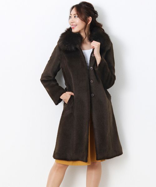 サンキョウショウカイ 三京商会 スーリー アルパカ コート フォックス 襟付き 日本製