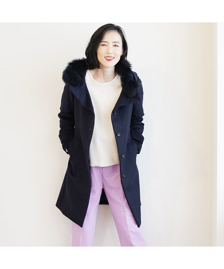 サンキョウショウカイ 三京商会 [Filomo]ウール＆カシミヤコートファーフード付き