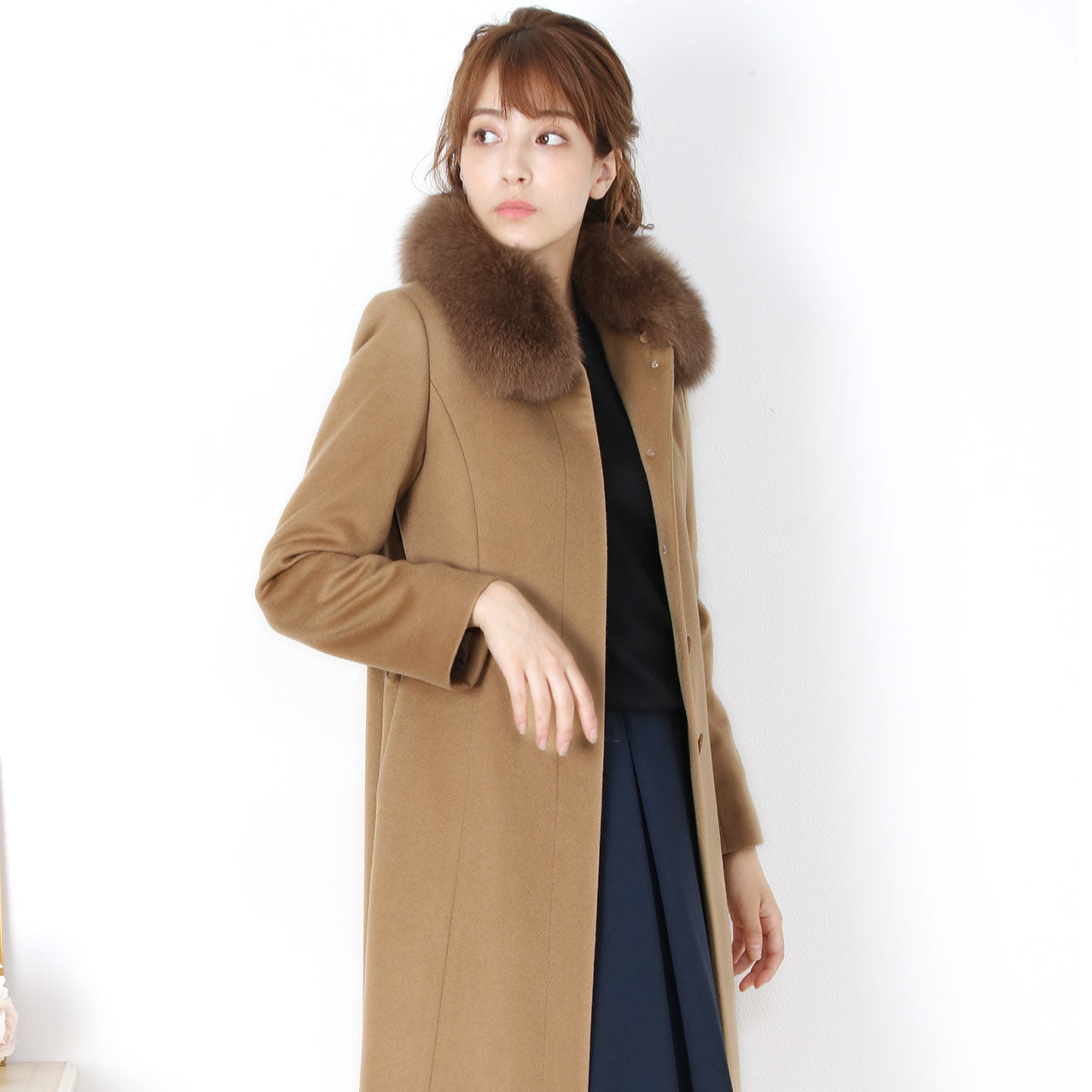 Sankyo Shokai Cashmere Sten Collar Long Coat