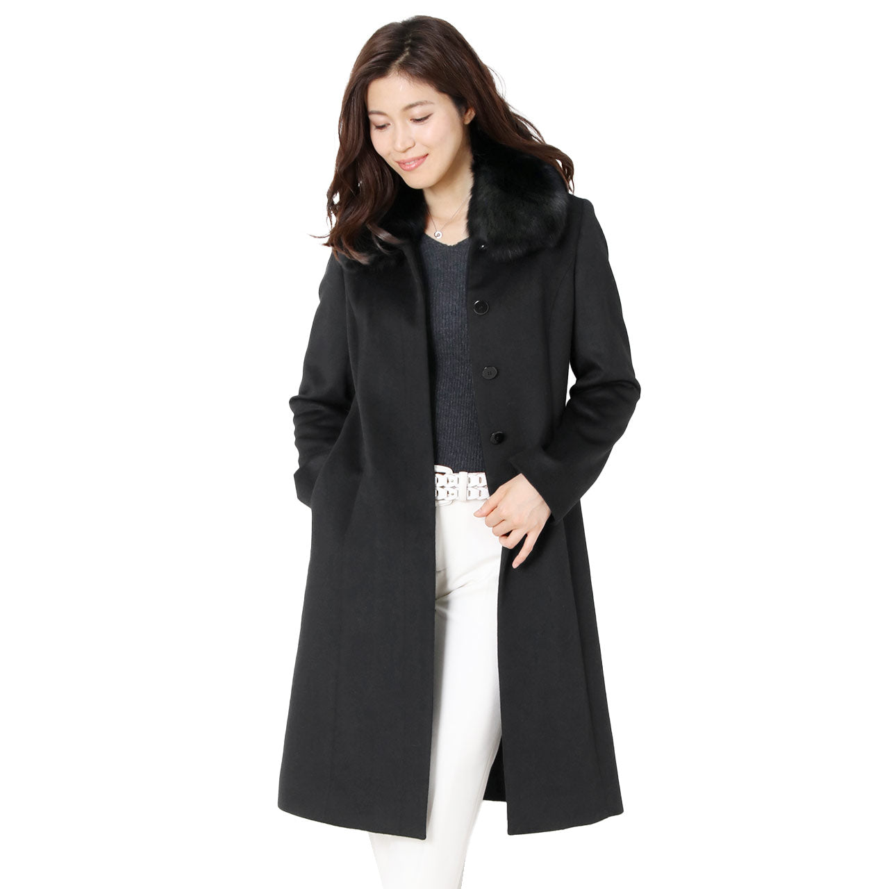 Sankyo Shokai Cashmere Sten Collar Long Coat
