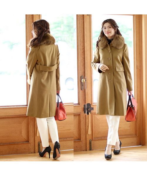 サンキョウショウカイ 三京商会 カシミヤ 100% コート フォックス