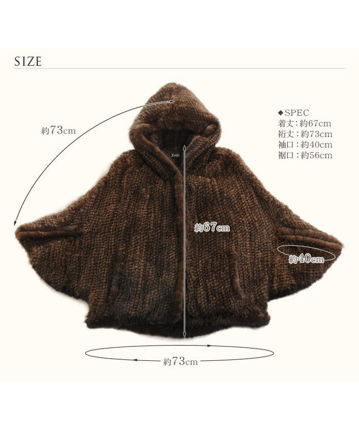 Sankyo Shokai Mink Cape & Jacket Hood Design Dolman