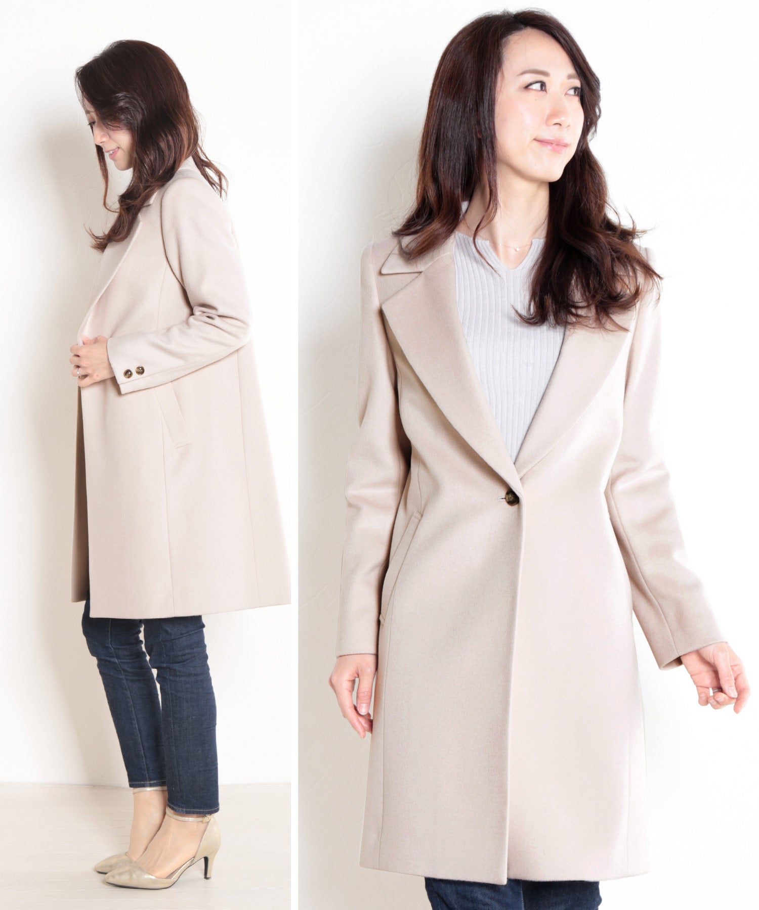 サンキョウショウカイ 三京商会 ウール90% アンゴラ混チェスターコート