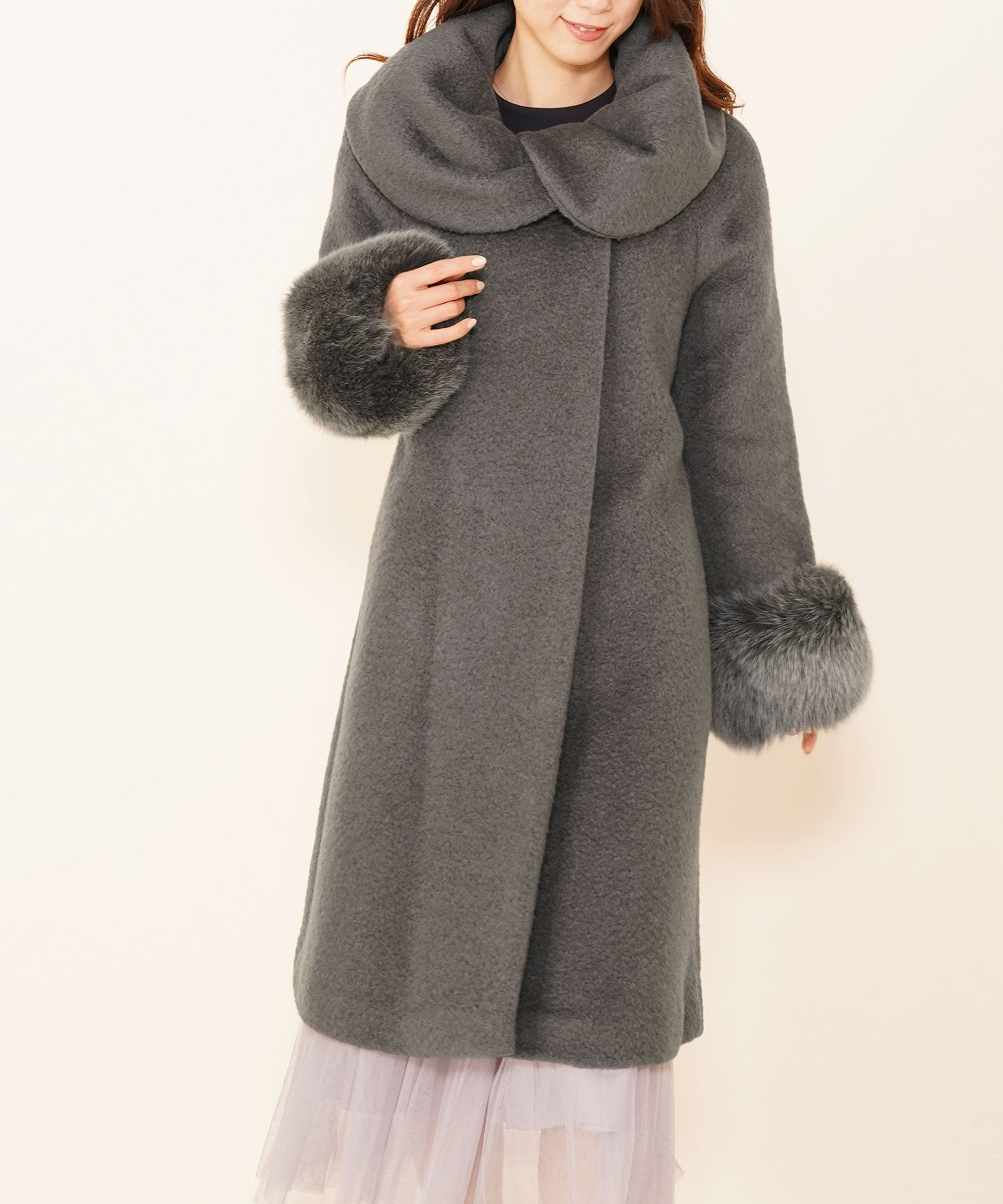 サンキョウショウカイ 三京商会 カシゴラロングコート日本製,グレー