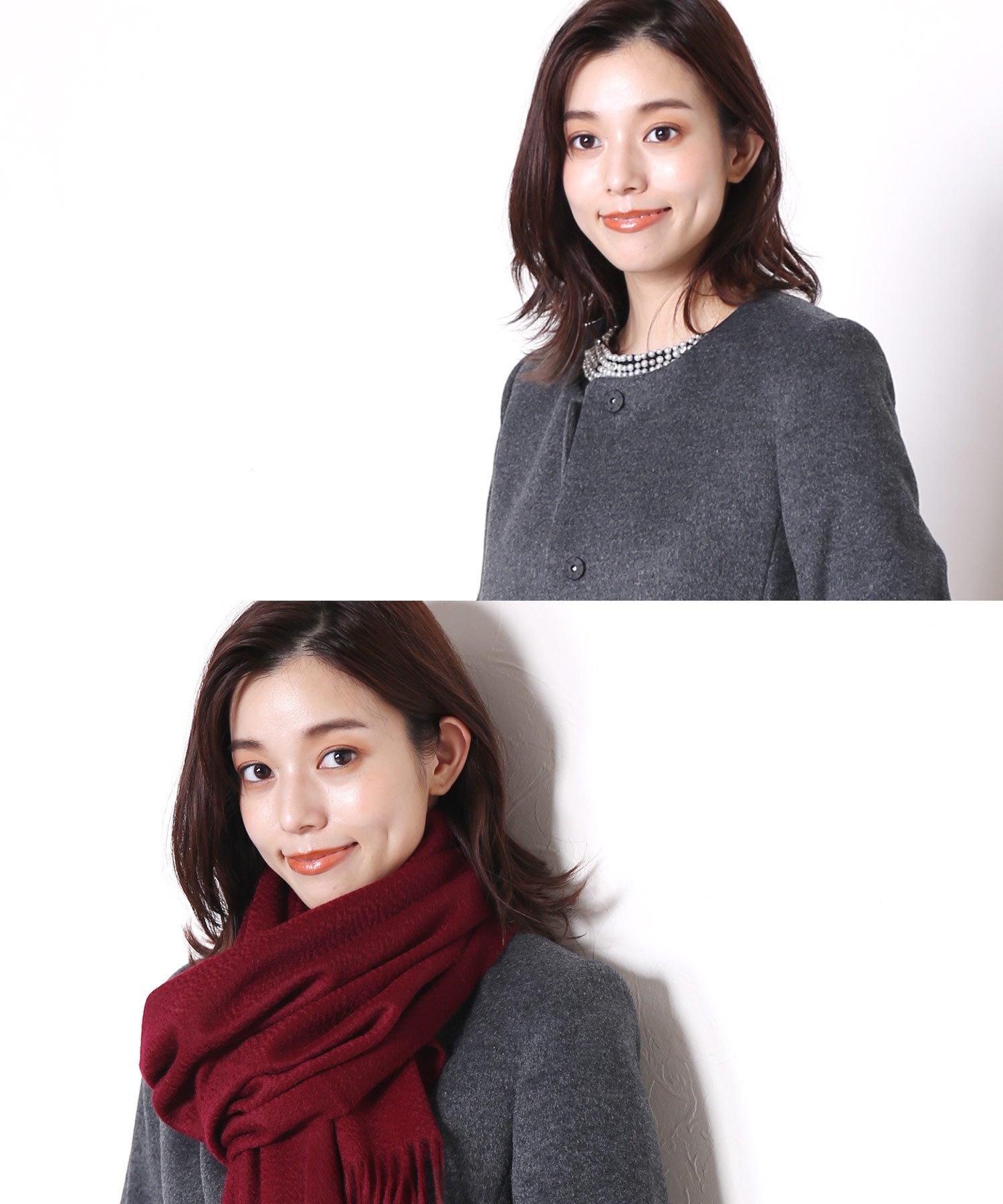 サンキョウショウカイ 三京商会 カシミヤブレンドウールコートノーカラー