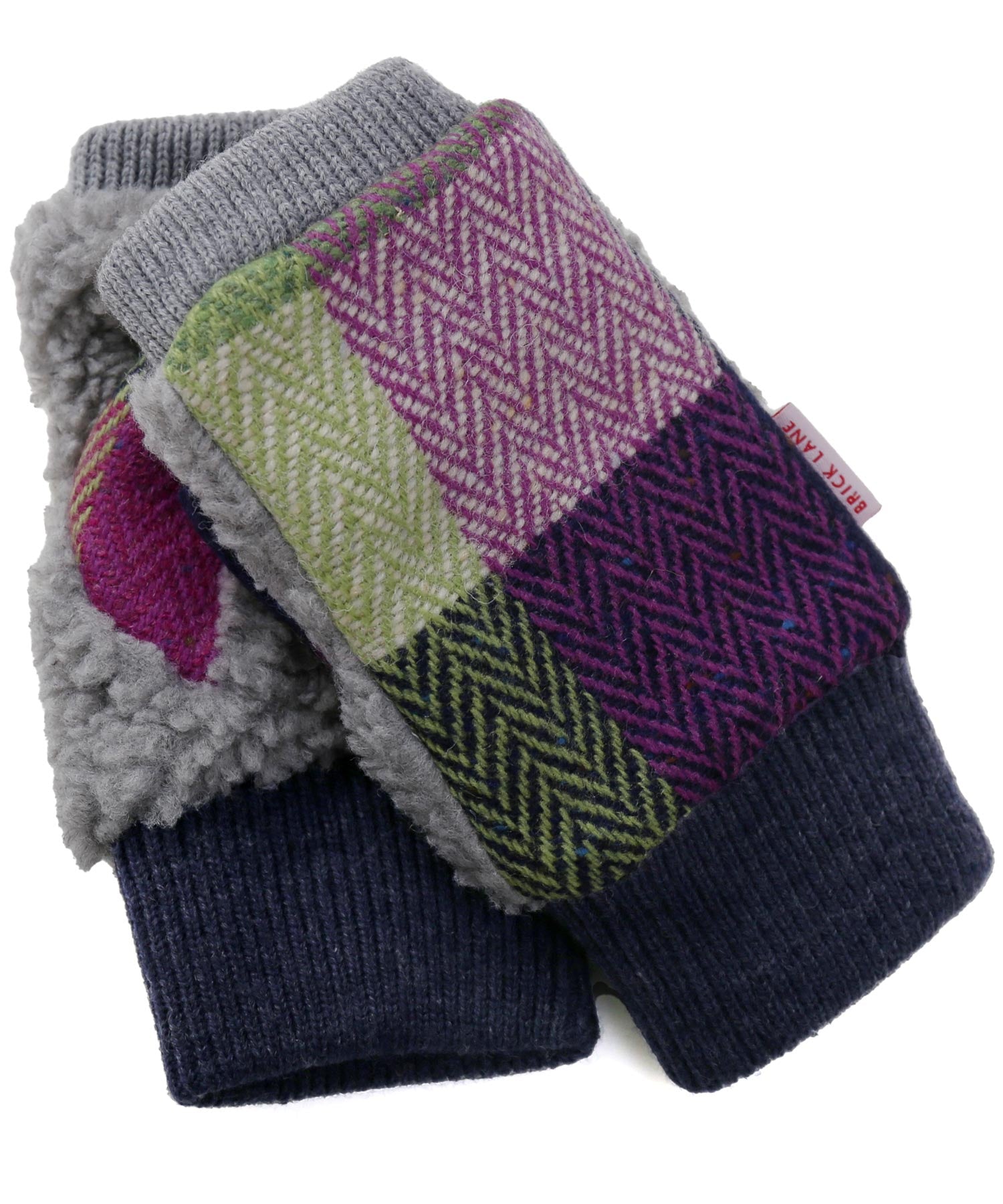 サンキョウショウカイ 三京商会 [AVOCA]指なし手袋 ウール チェック柄 スマホ対応,ピンク系