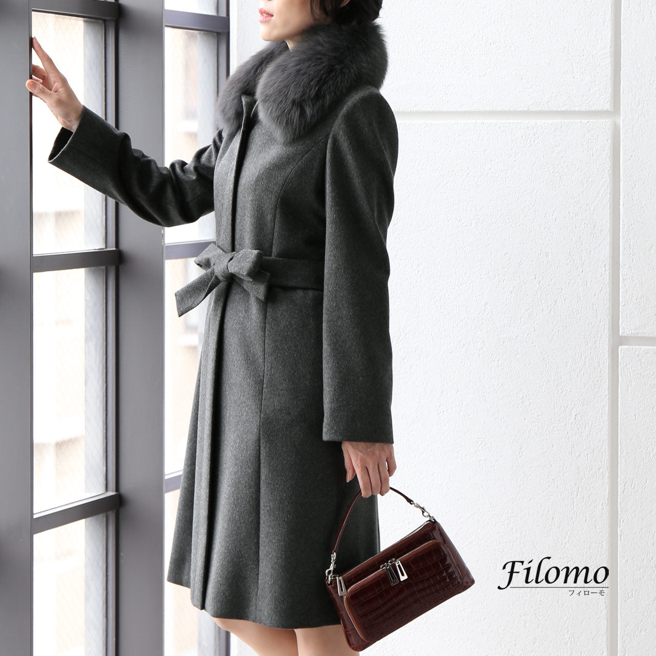 Sankyo Shokai Cashmere Sten Collar Long Coat