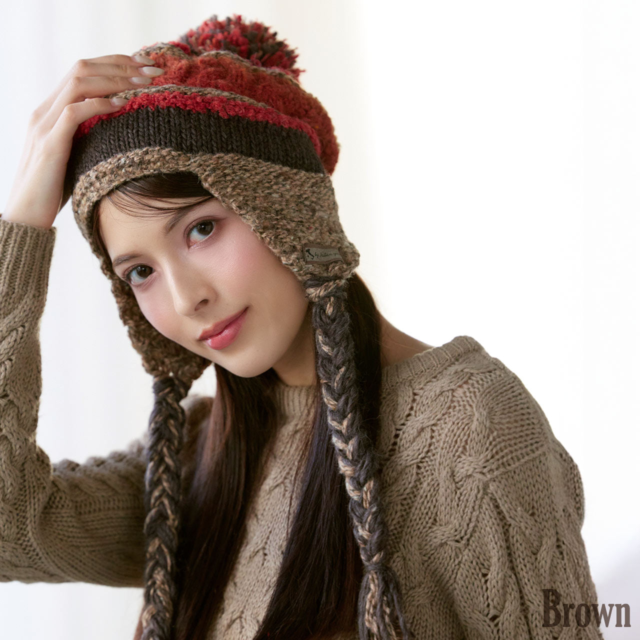 サンキョウショウカイ 三京商会 ニット帽ポンポン耳当て付き （グリーン系） グリーン系