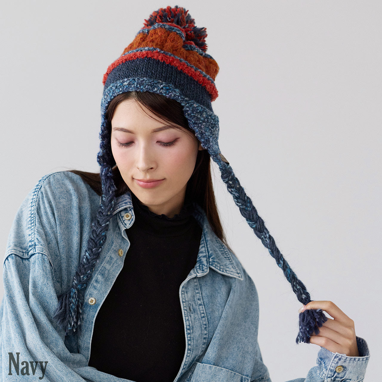 サンキョウショウカイ 三京商会 ニット帽ポンポン耳当て付き （グリーン系） グリーン系