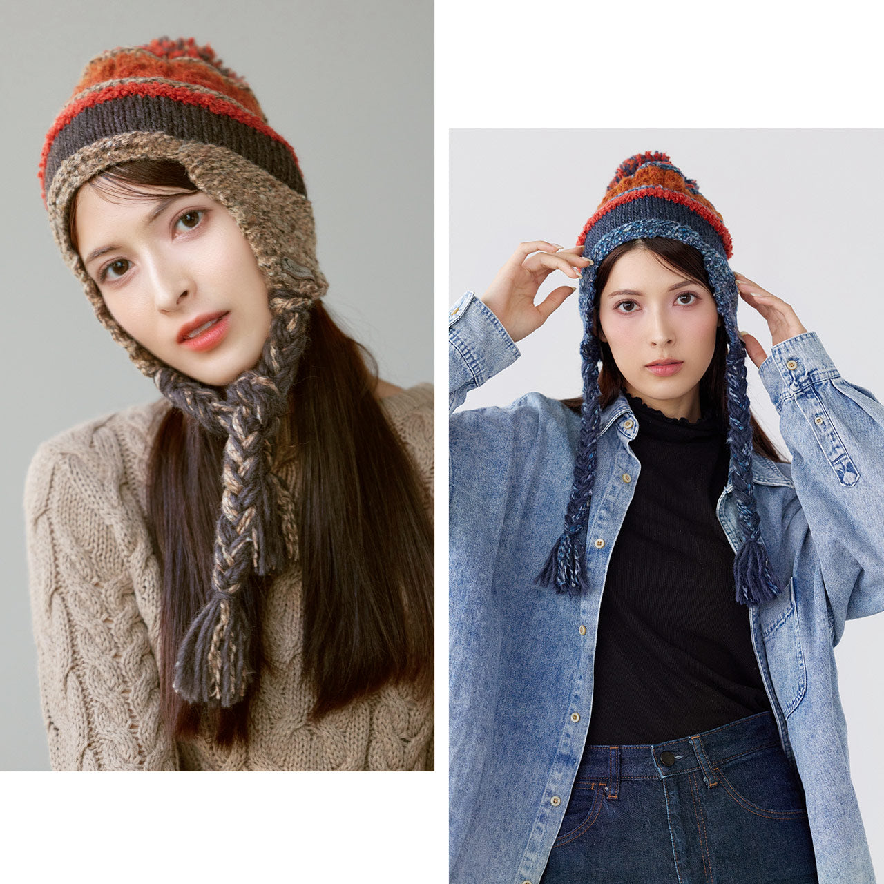 サンキョウショウカイ 三京商会 ニット帽ポンポン耳当て付き （グリーン系） グリーン系