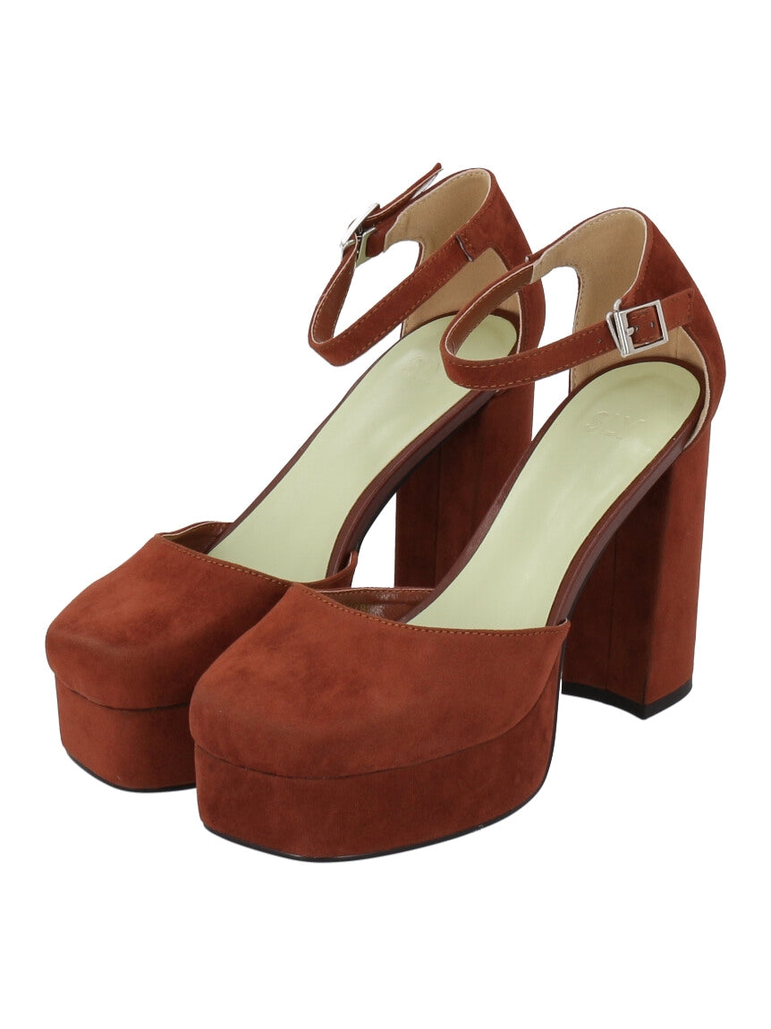 スライ SLY CHUNKY HEEL STRAP PUMPS （ブラウン） ブラウン