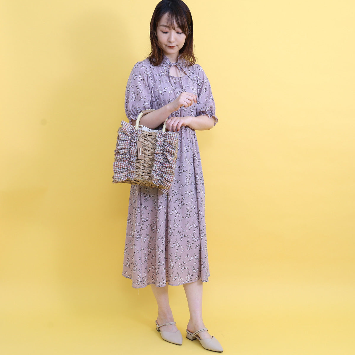 サミールナスリ SMIR NASLI フリルカゴバッグ