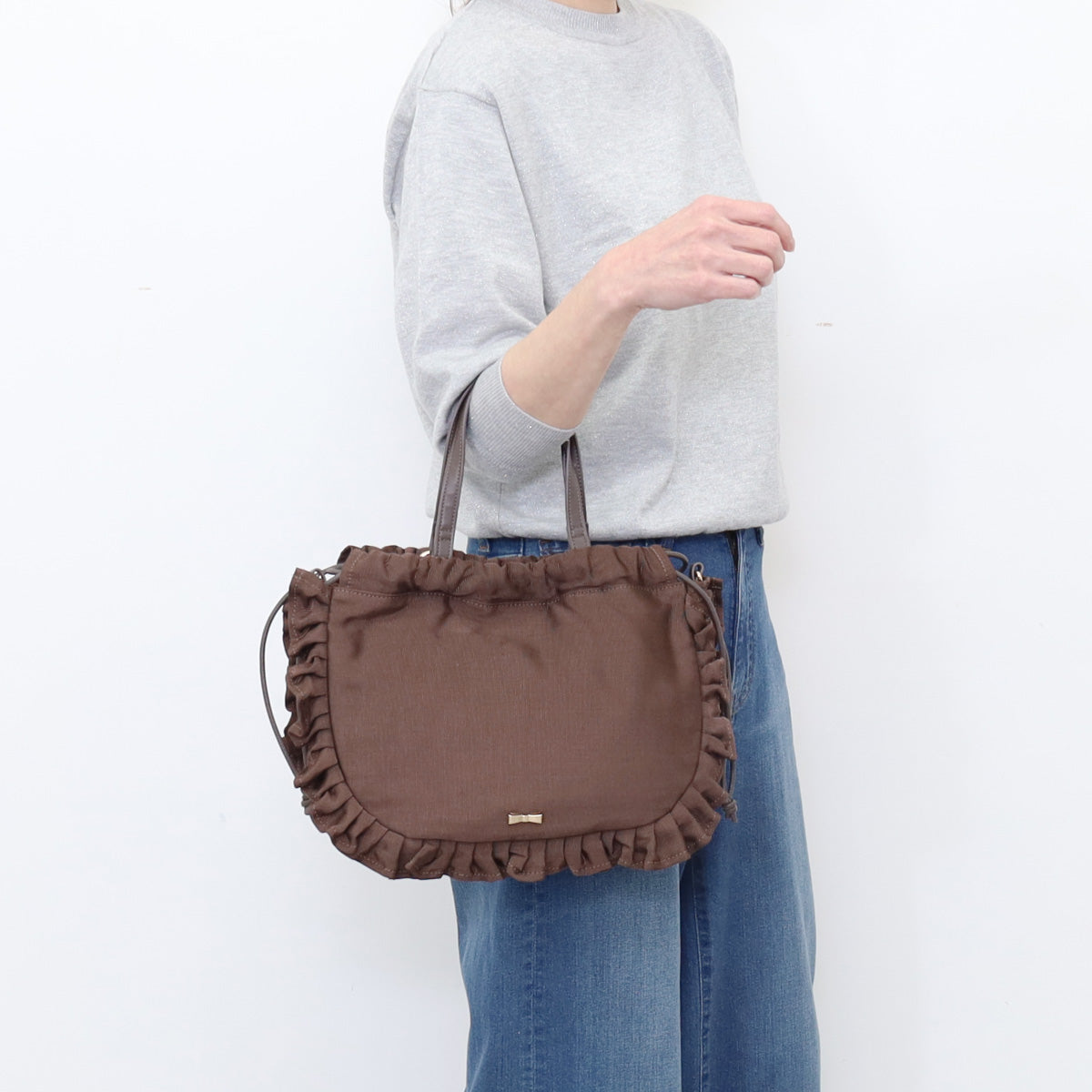 サミールナスリ SMIR NASLI フリル巾着ショルダーバッグ