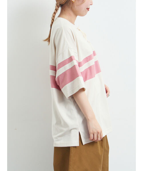 エスエムツー SM2 [接触冷感]編み上げラインTシャツ （ブルー） ブルー