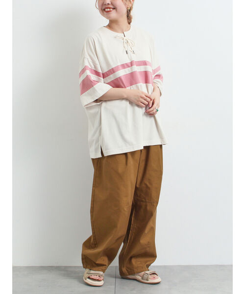 エスエムツー SM2 [接触冷感]編み上げラインTシャツ （ブルー） ブルー